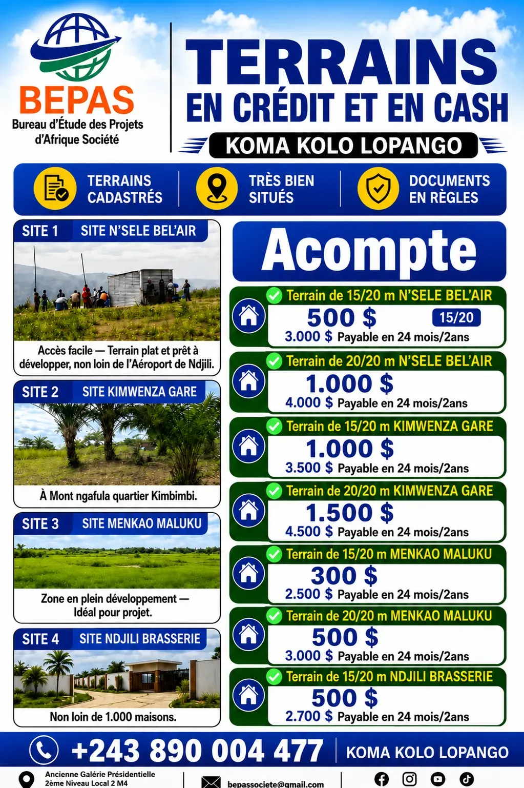 ACOMPTE DE 500$